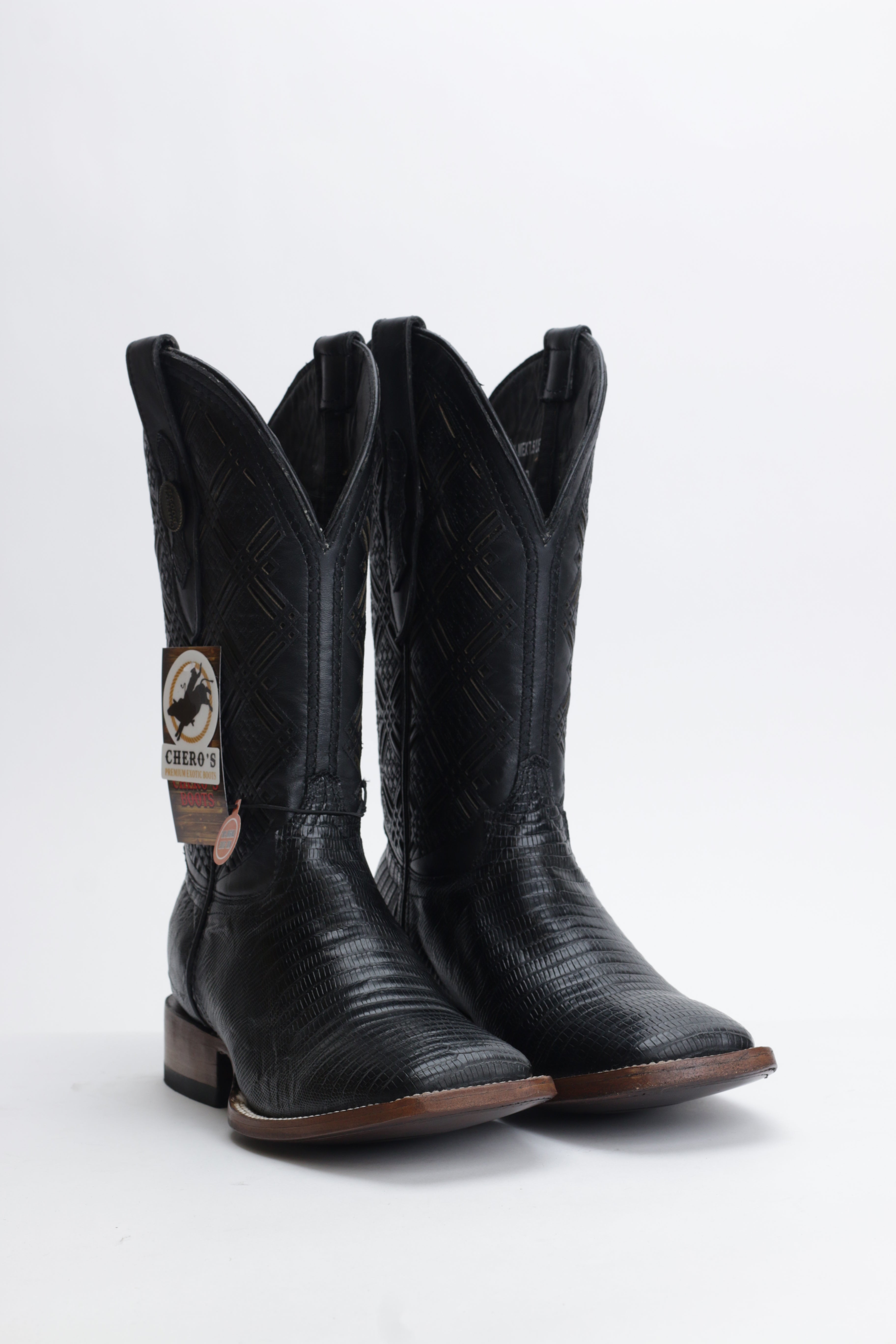 Chero's Premium Exotic Teju Lizard Noir Clearance Sale 70%OFF
