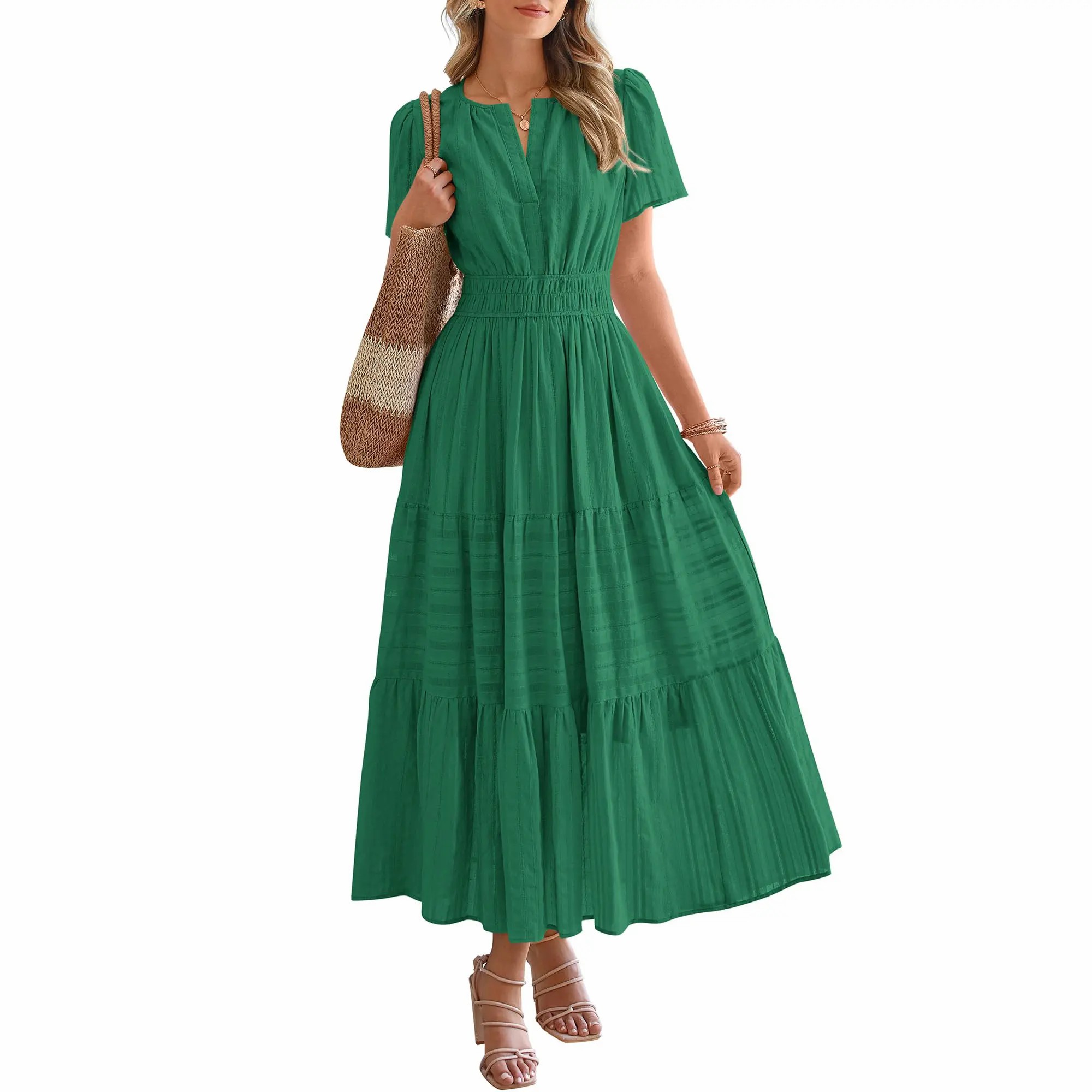 Women’s Lightweight Boho Maxi Dress with Pockets