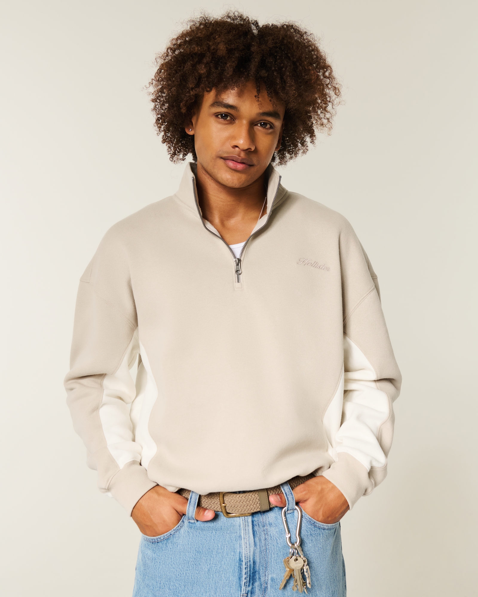 Boxy Logo Quarter-Zip Sweatshirt