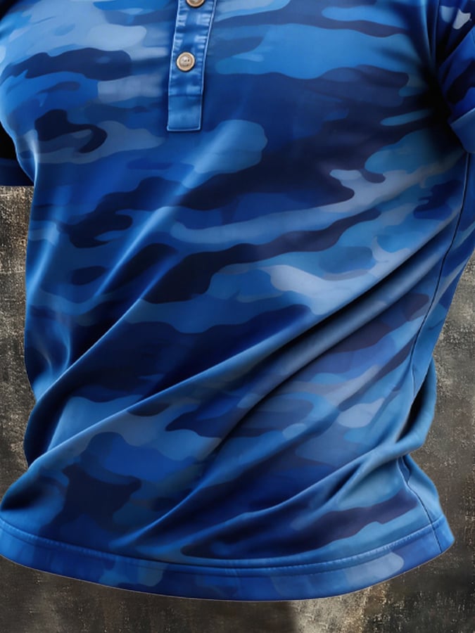 Men's Retro Patriot Camouflage Patchwork T-shirt