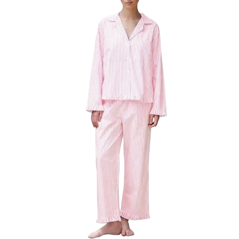 Women's Striped Button-Down Pajama Set