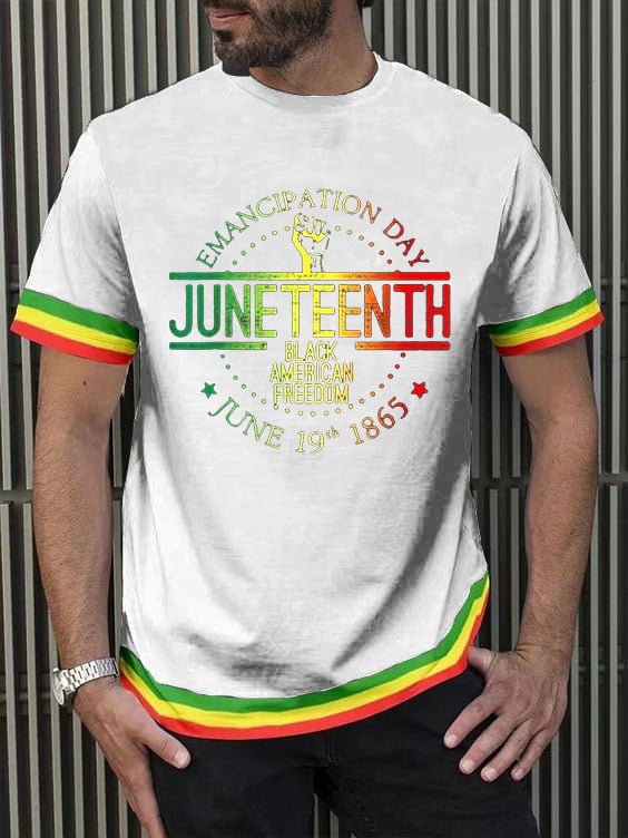 Men's Juneteenth Black History Matters Print Crew Neck T-Shirt