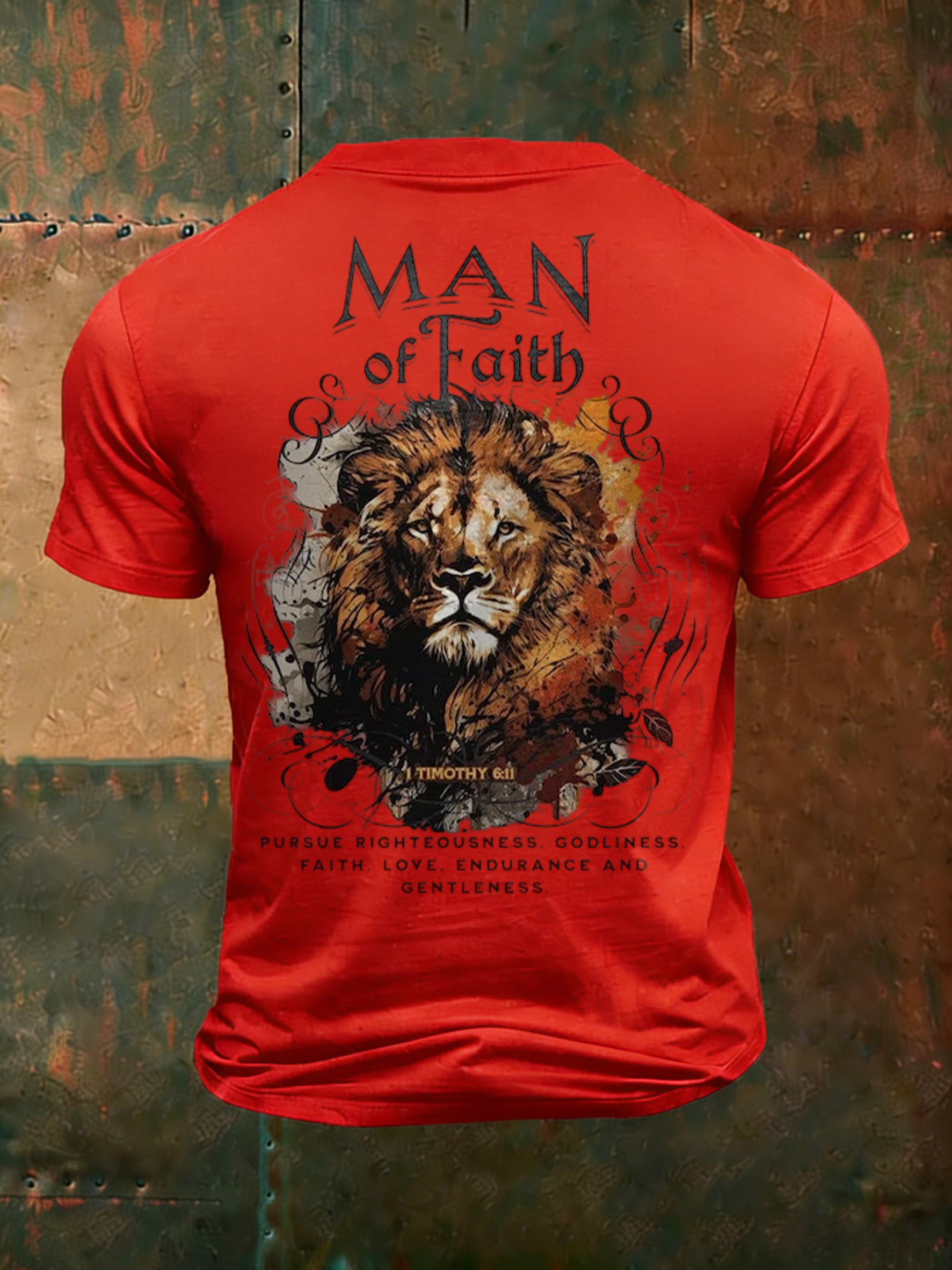 Men'S Casual Faith Jesus Letter Printed Round Neck T-Shirt