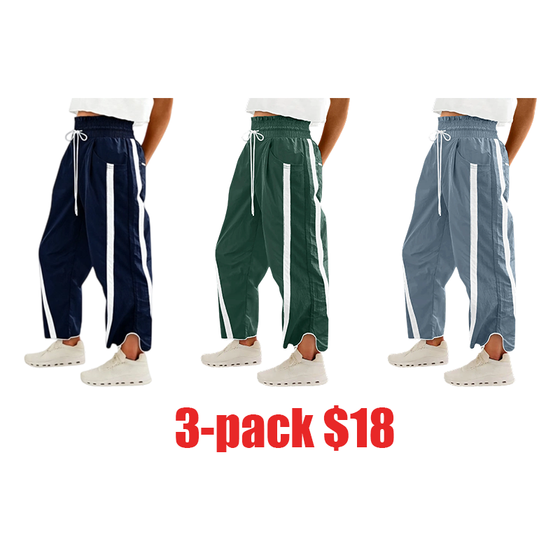 Women's Loose Barrel Pants – Quick Dry Lightweight Hiking Travel Workout Running Comfy Lounge Pants with Pockets for Summer