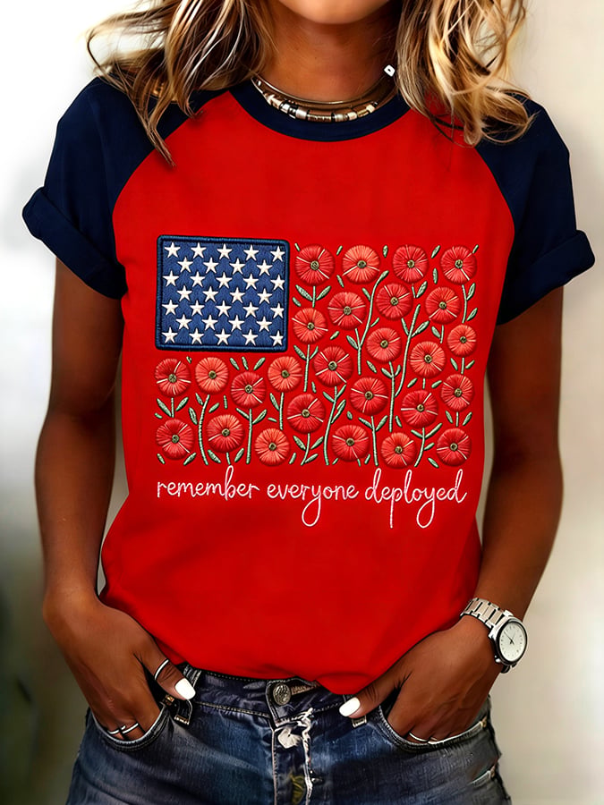 Women's Red Friday Art Print Raglan Short Sleeve