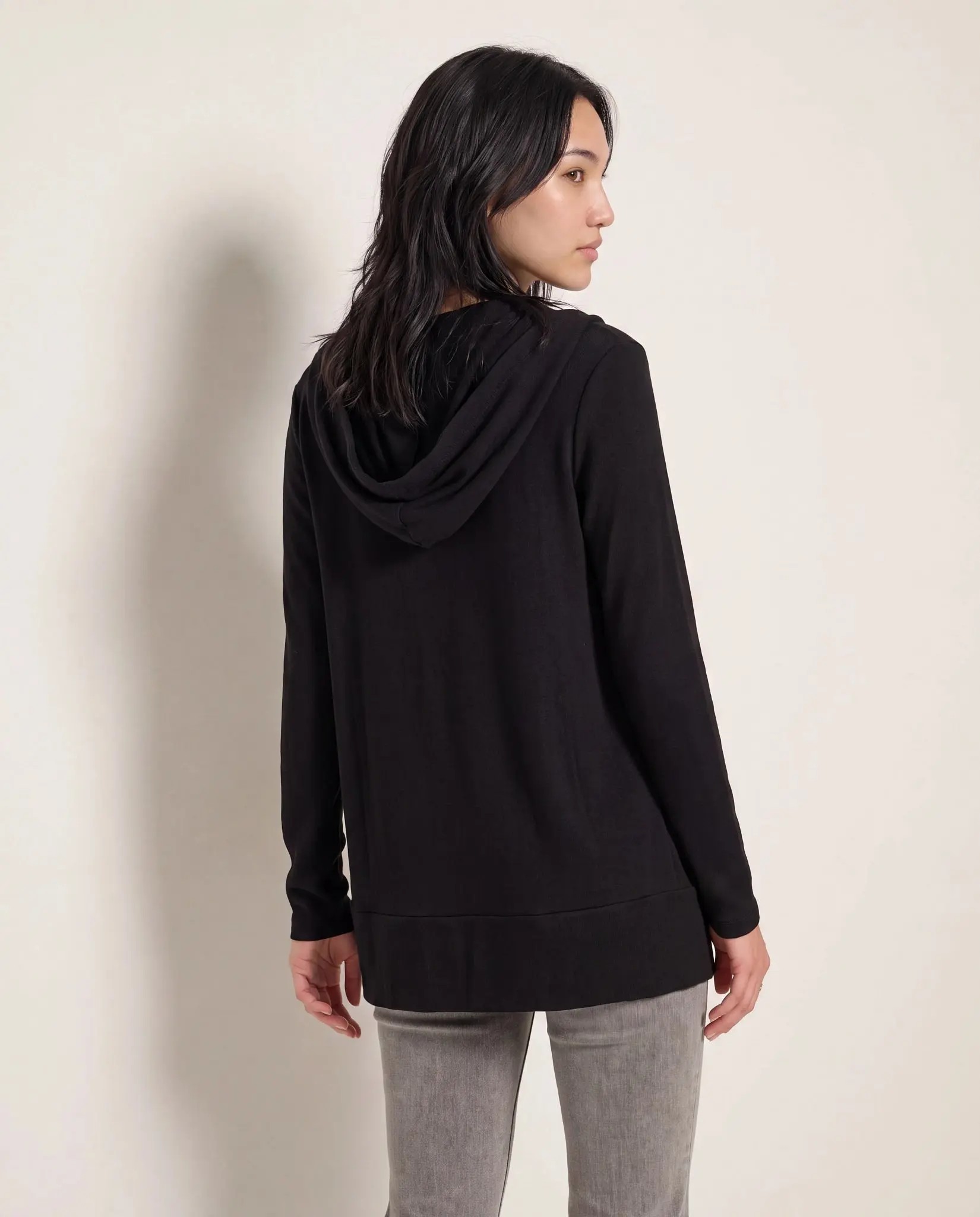 Women's Hooded Open Front Cardigan – Soft Brushed Knit with Pockets