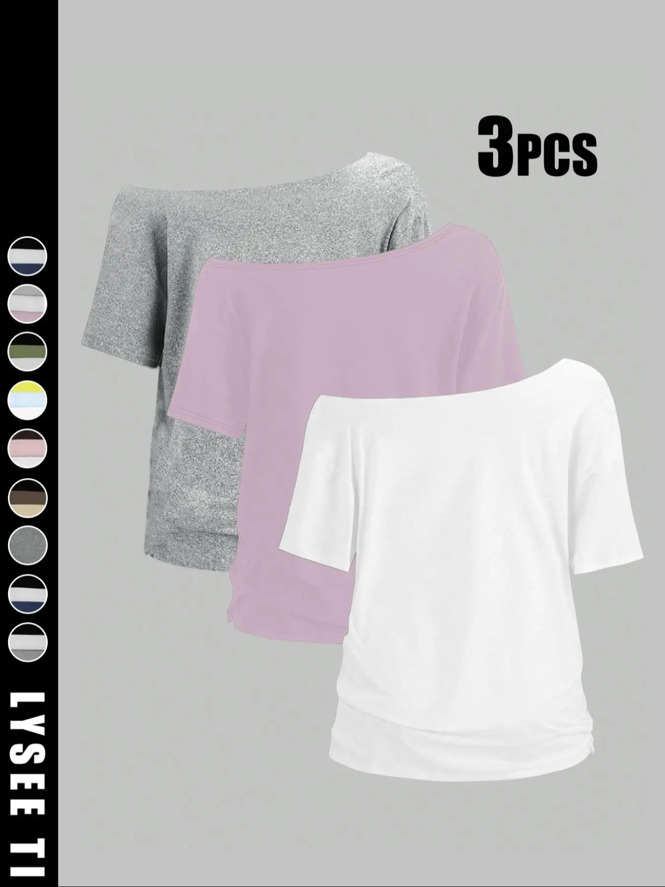 Women's Solid Color Tee, Casual Basic Short Sleeve T-shirt for Daily Wear