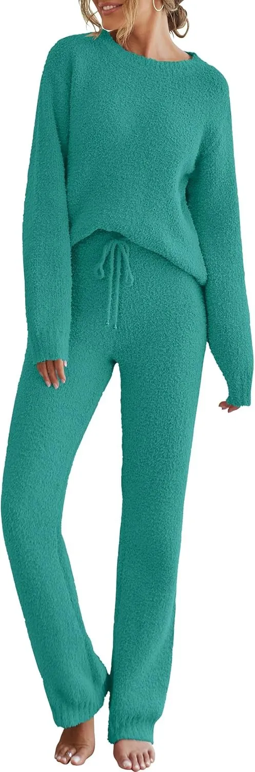 Womens Pajama Sets 2025 Fall Lounge Sweater Set