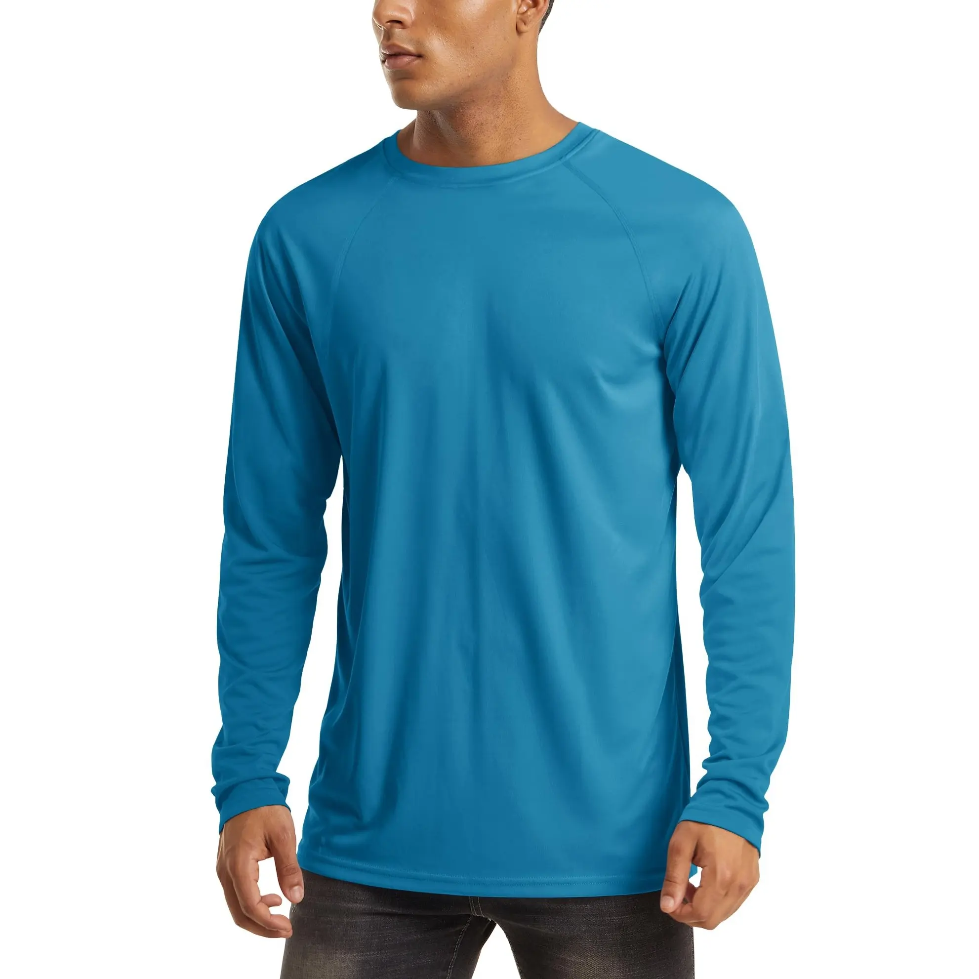 Men's UPF 50+ Long Sleeves Shirts Quick Dry Lightweight Summer Sportswear Tops for Swimming
