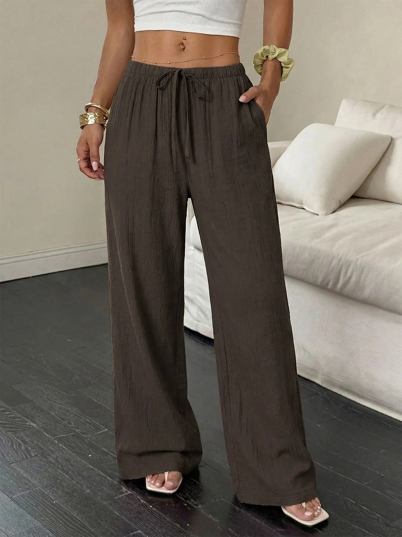 ✨ MAY SALE | Women's Linen Palazzo Pants -100%Cotton✨
