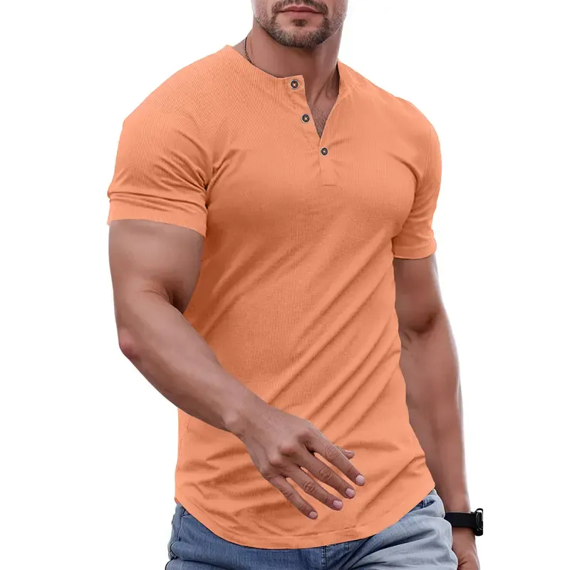 🔥2026 Flash Sale🔥Men's Muscle Slim Fit Button Henley Shirt