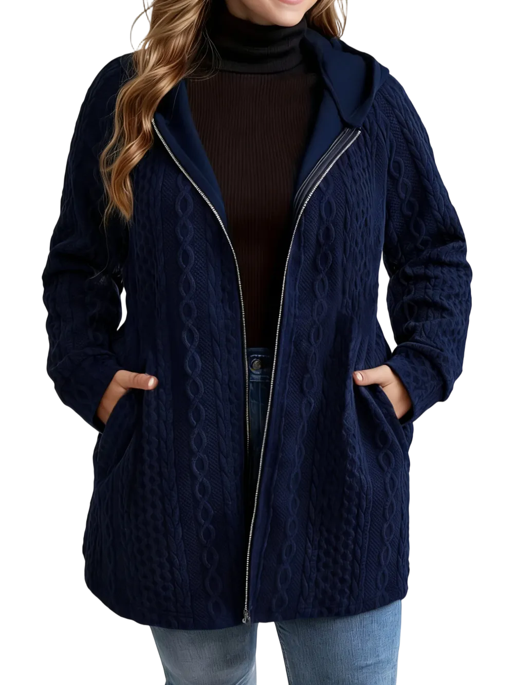 Women's Solid Color Pocket Coat