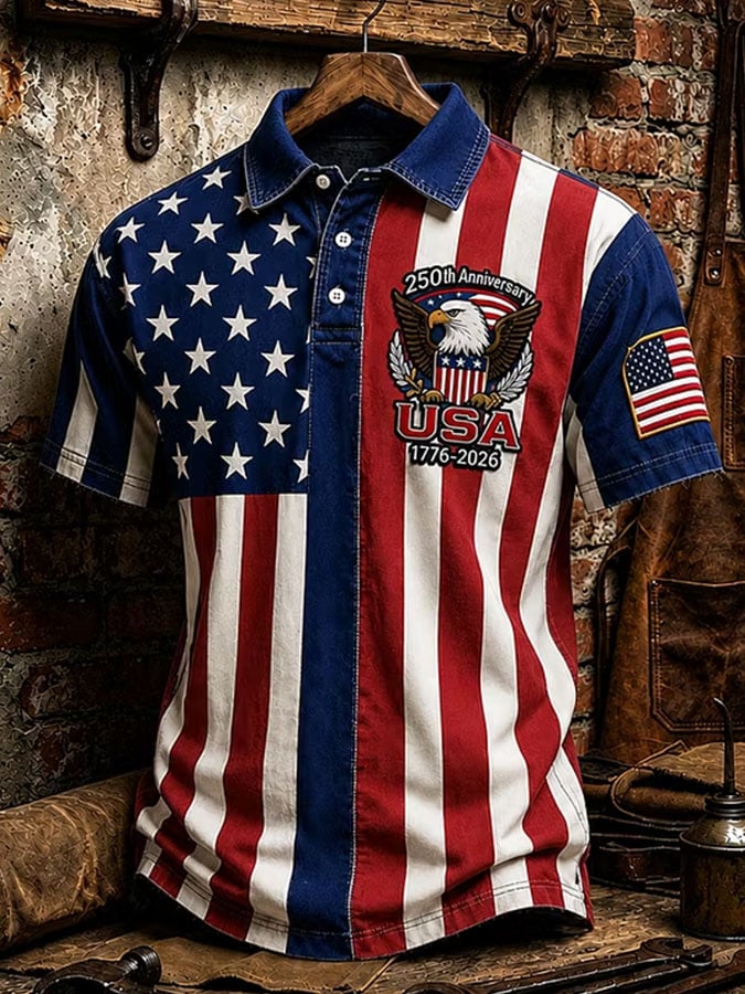 Men's Casual Printed Polo Shirt