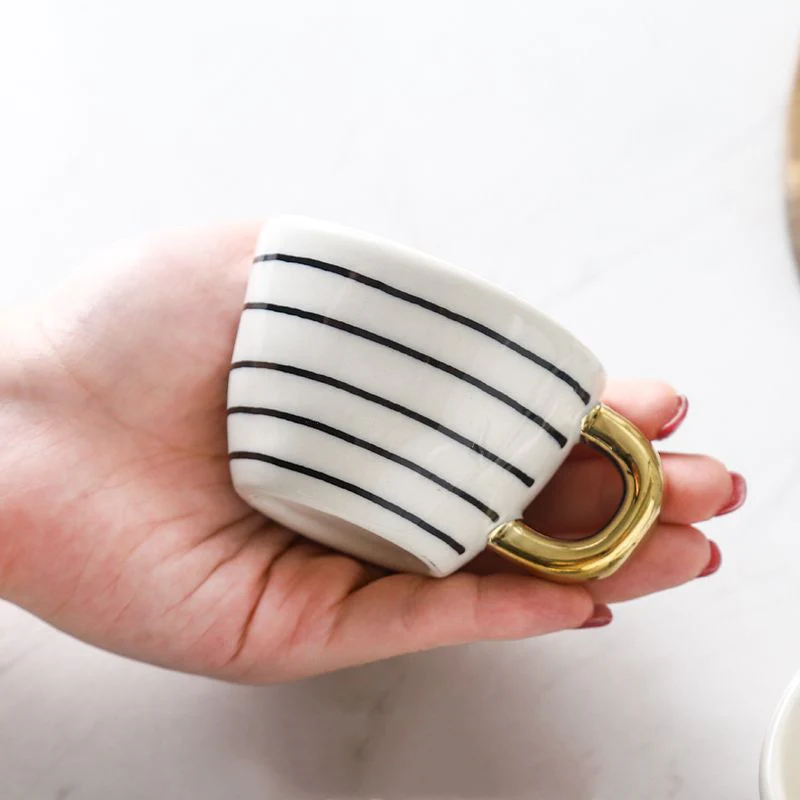French Black & White Espresso Cups