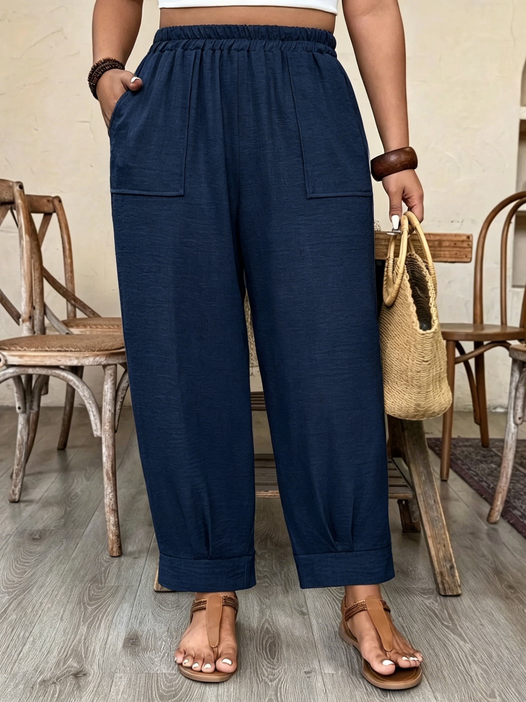 🔥Women's Casual Elastic Waist Lounge Pants – Lightweight Loose Fit Everyday Trousers