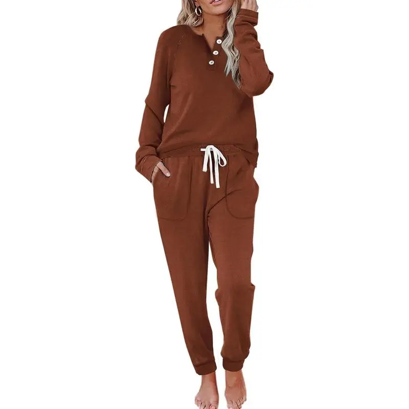 Two Piece Outfits for Women Lounge Sets Button Down Sweatshirt