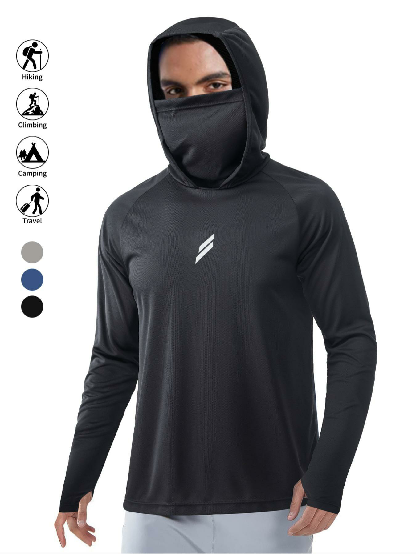 Men's Sun Protection Hoodie Set,FishingHoodiewithMask,Casual Breathable Fishing Jacket