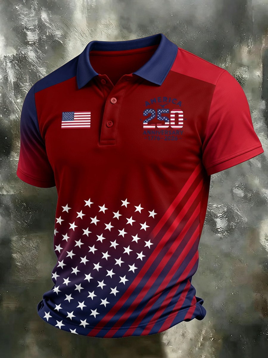 Men's America Anniversary Short-Sleeve Polo Shirt