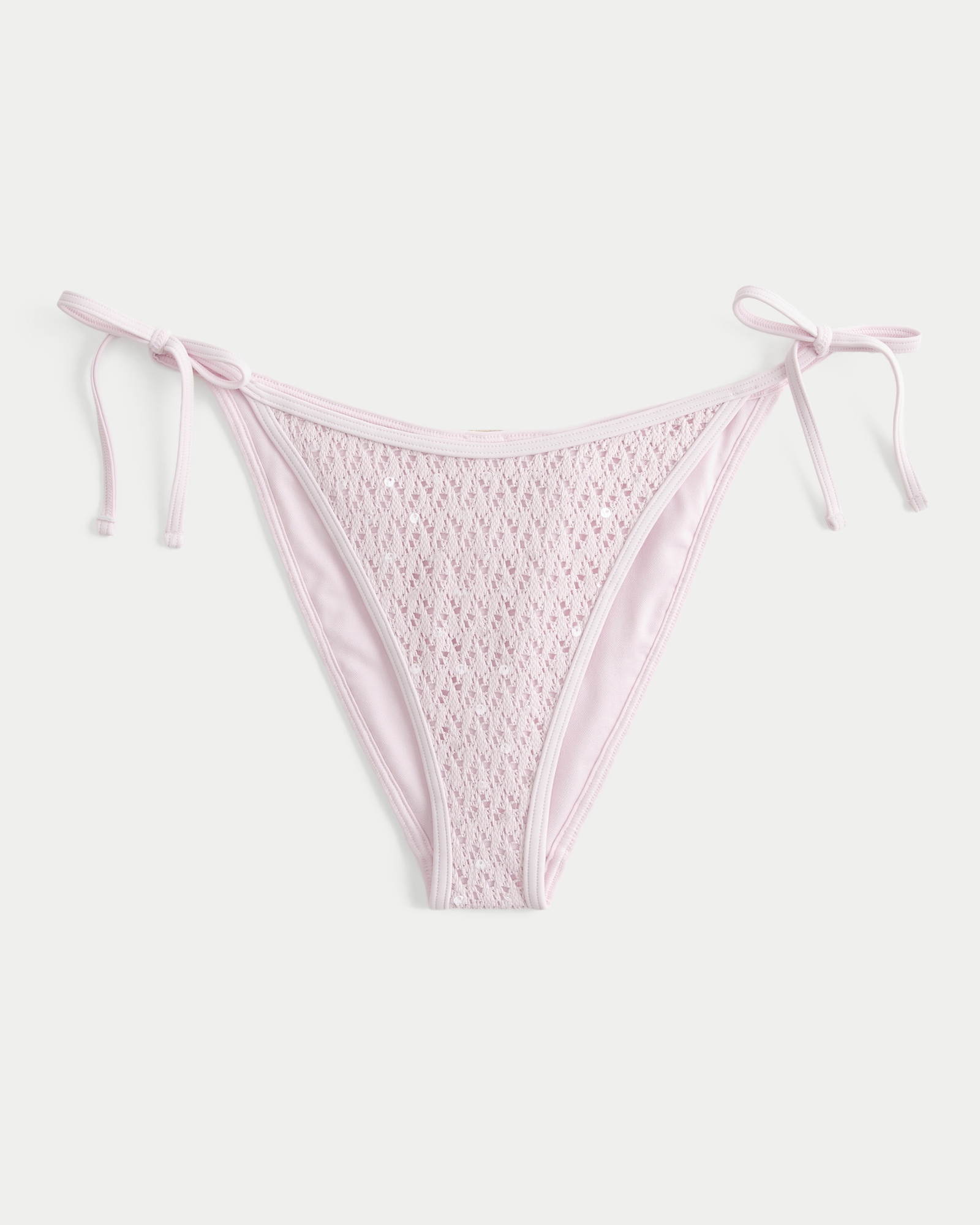 Stitched Trim Side Tie Cheeky Bikini Bottom
