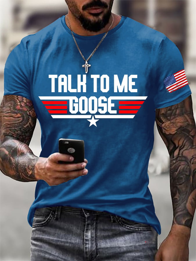 Men's Retro Talk To Me Goose Print T-Shirt