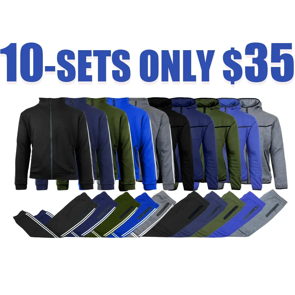Men’s 4-Piece Fleece Zip Hoodie & Jogger Sets