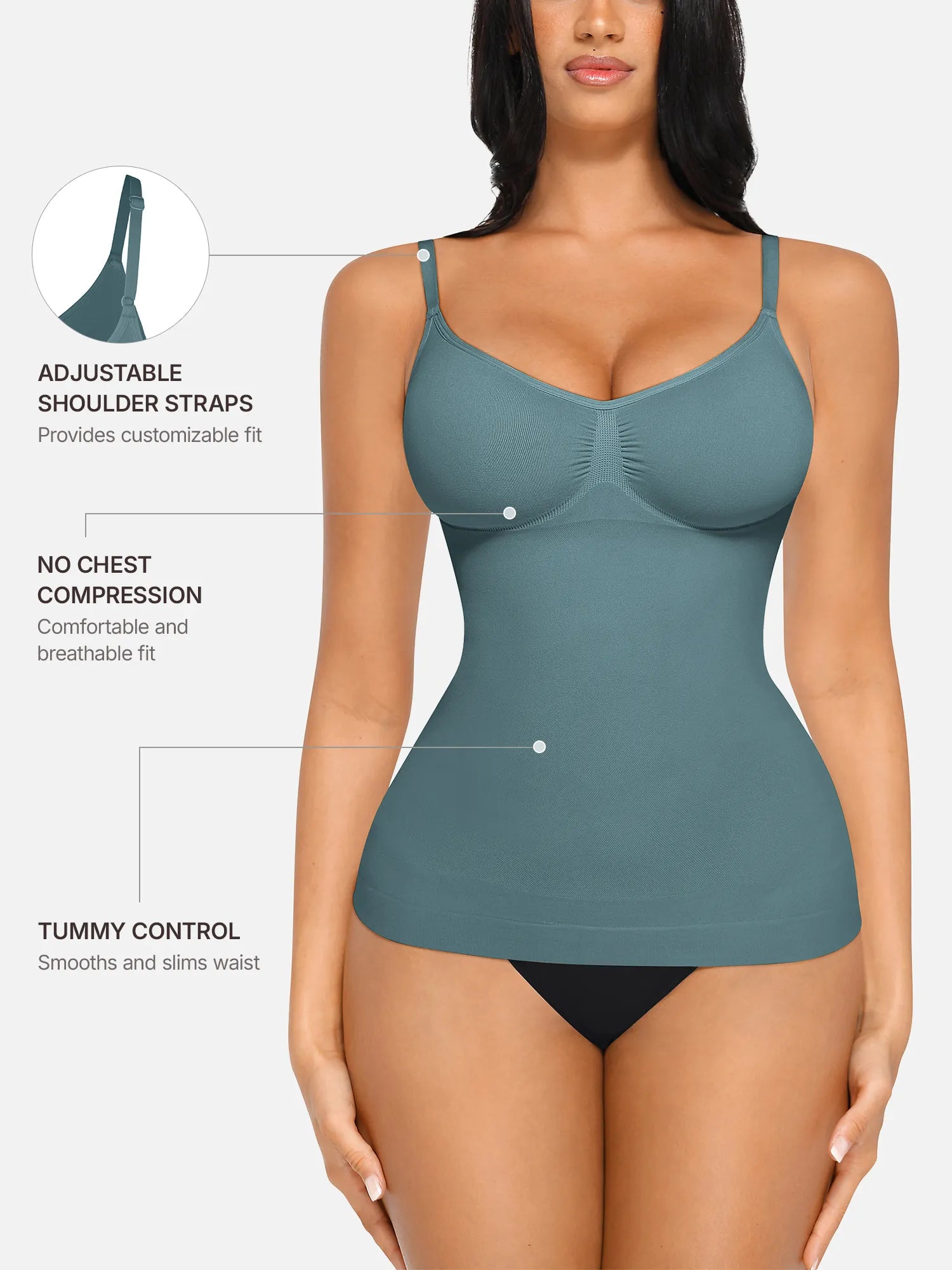 Feelingirl Bust Support Waist and Abdomen Control Shape Tank Top Vest