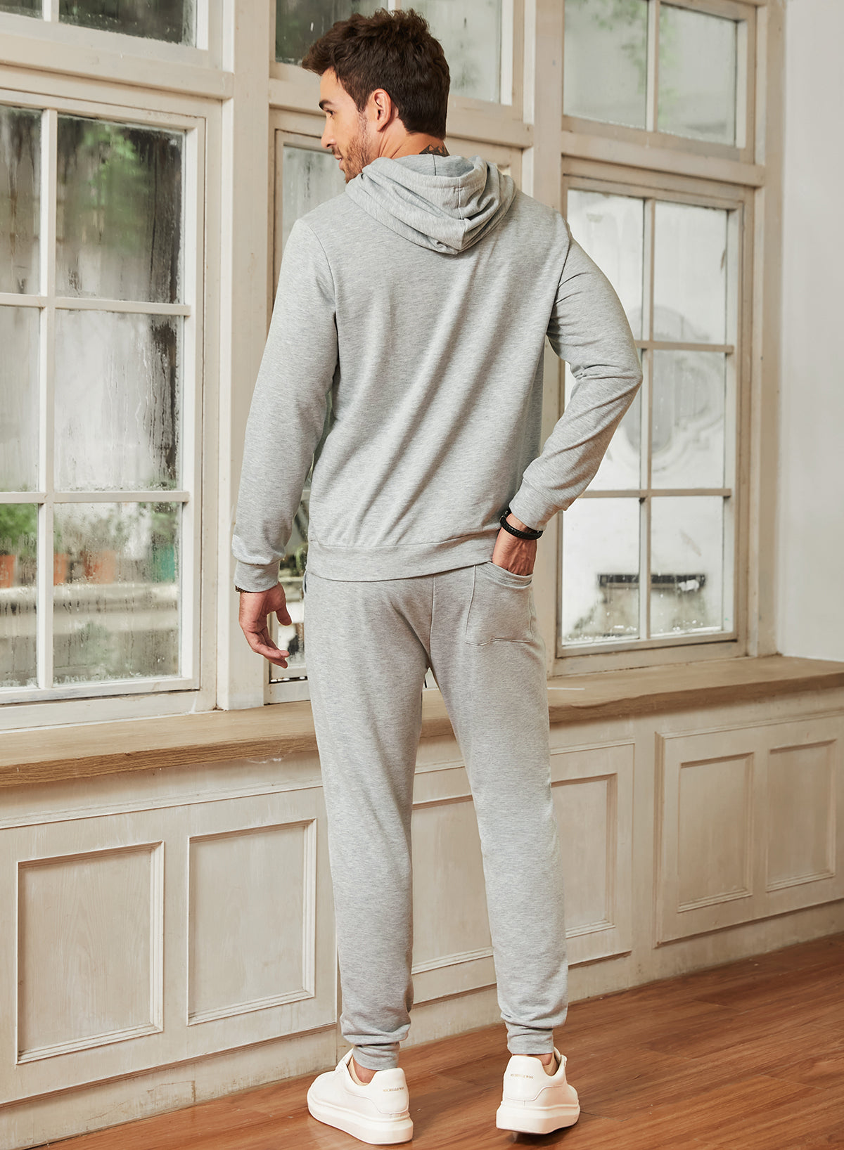 Men's 2 Piece Outfits Hoodie Sweatshirt Tracksuit & Joggers Sweatpants Sweatsuit Set