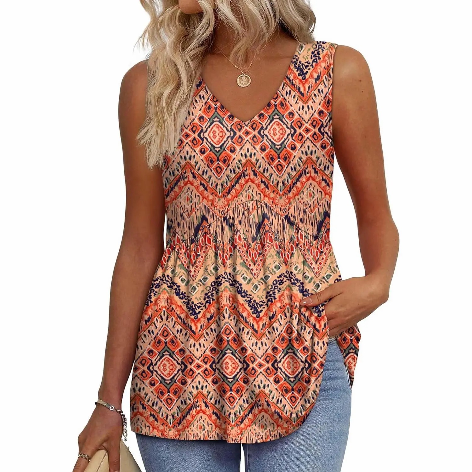 ✨Womens Tank Tops 2026 Flowy Peplum Tops Dressy Fabric Stretchy tank tops | No fear of belly fat✨