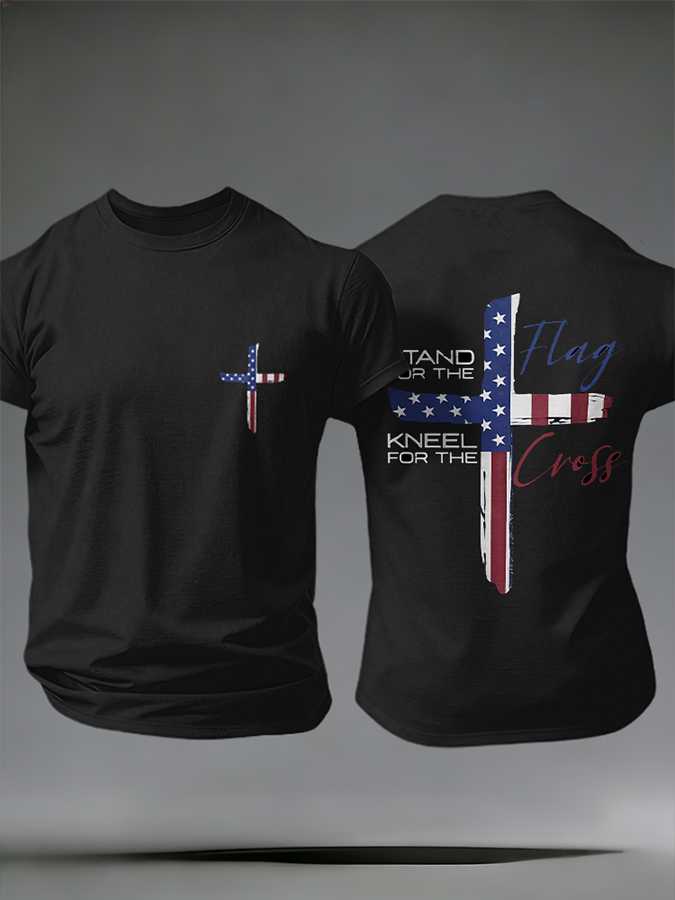 Men'S Casual American Founding Celebration Personalized Printed Round Neck T-Shirt