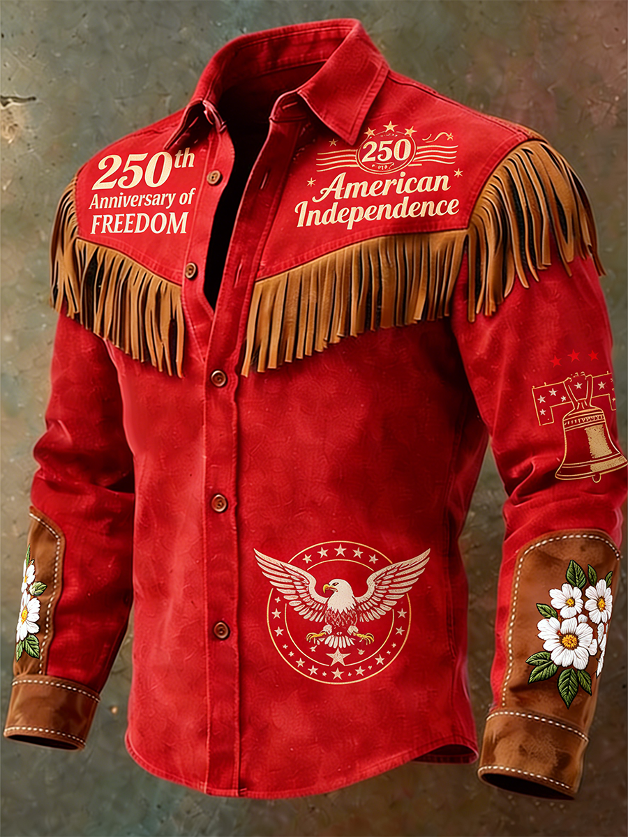 Men's 250th Anniversary of Freedom Eagle Fringe Western Shirt