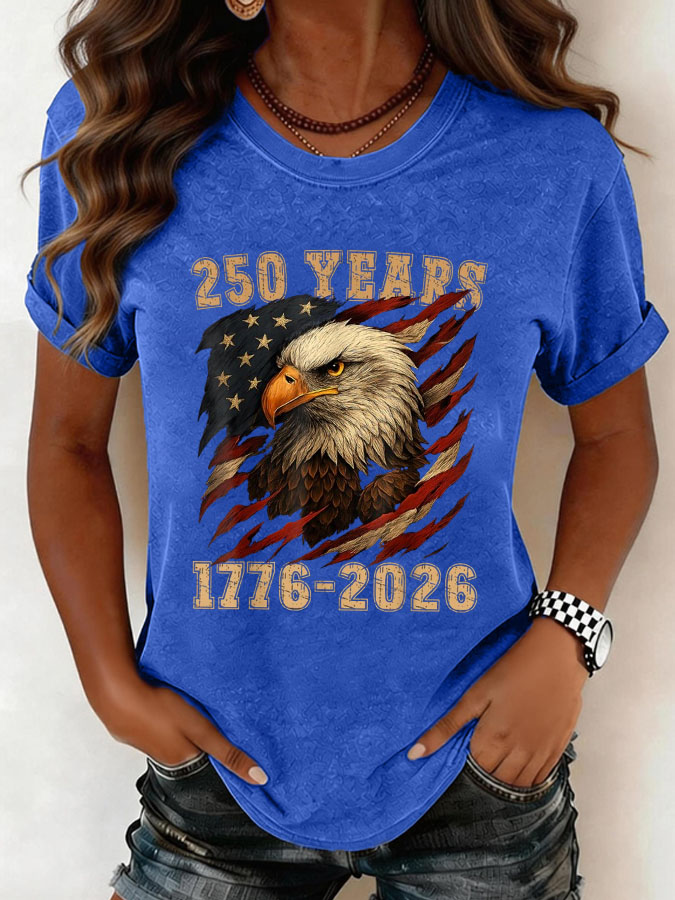 Women'S 250 Years Of Freedom Round Neck T-Shirt