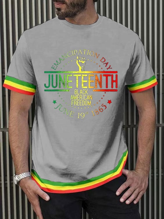 Men's Juneteenth Black History Matters Print Crew Neck T-Shirt