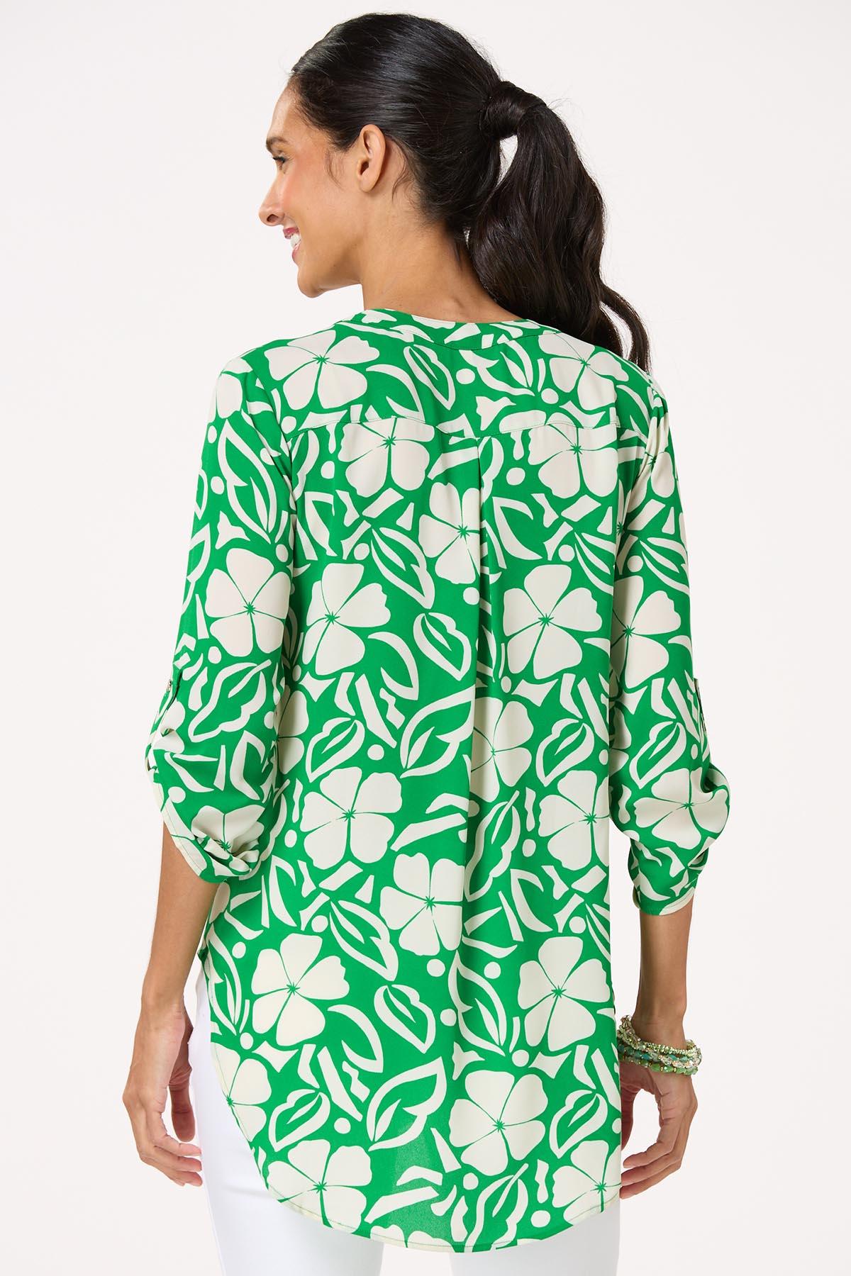 Green Floral Top