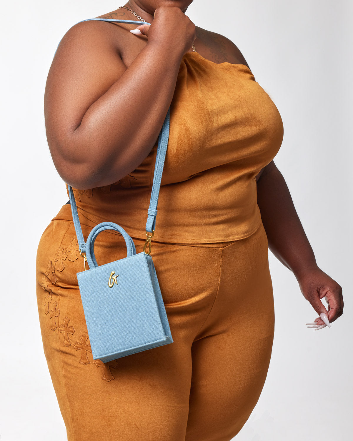 MINI DENIM GOLD TOTE