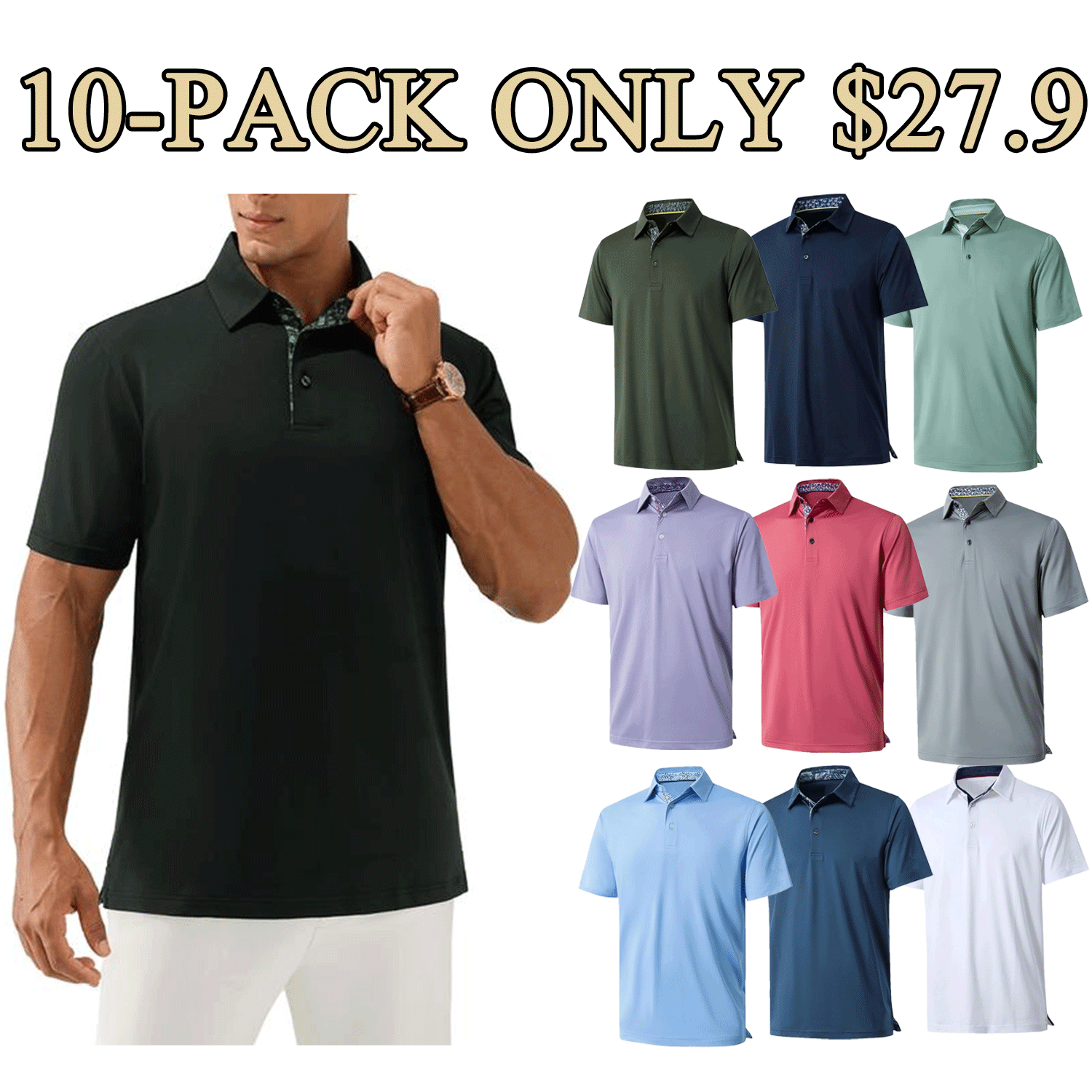 🔥Last Day Promotion!🔥Men’s Classic Cotton Short-Sleeve Polo Shirt