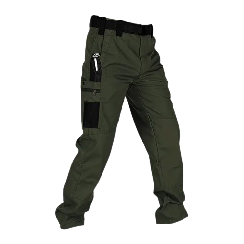 Men's solid color tactical work pants, multiple pockets - 6-pack