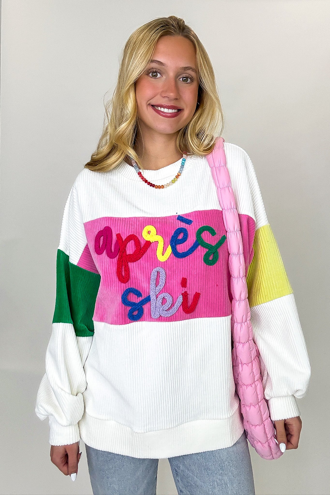 Embroidered Contrast Pullover
