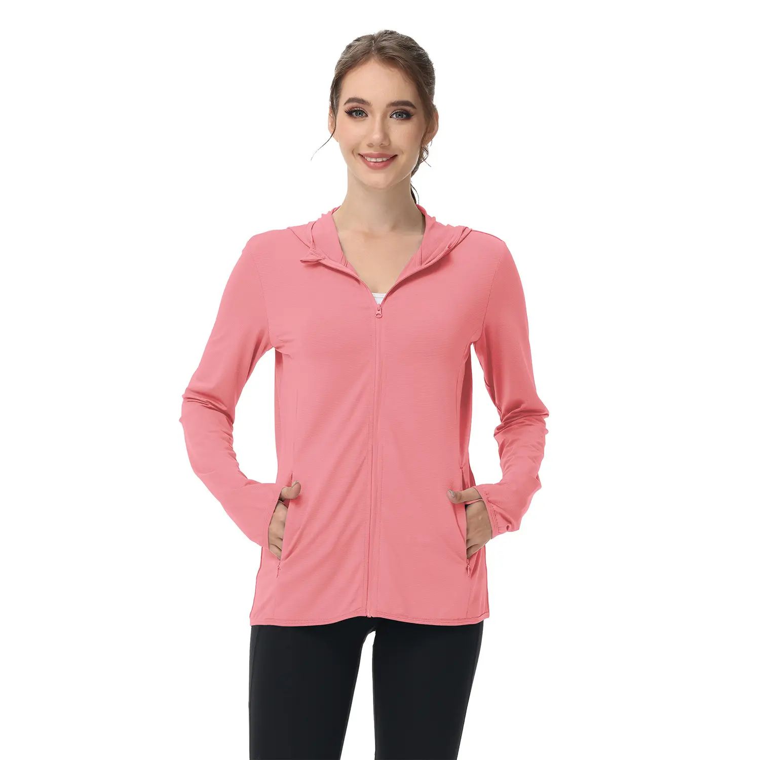 Women's Lightweight Long-Sleeved Sunscreen Hoodie Jacket - Full-Range Large Elastic