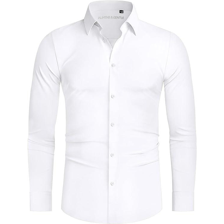 🔥Last Day Promotion!🔥Men’s 4-Way Stretch Travel Dress Shirt: Wrinkle-Free Slim Fit