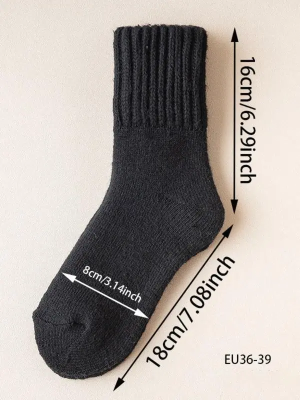 Nyzfexk Women's Solid Mid-calf Socks, Casual Soft Comfy Warm Socks for Fall & Winter, Women's Socks for Daily Wear