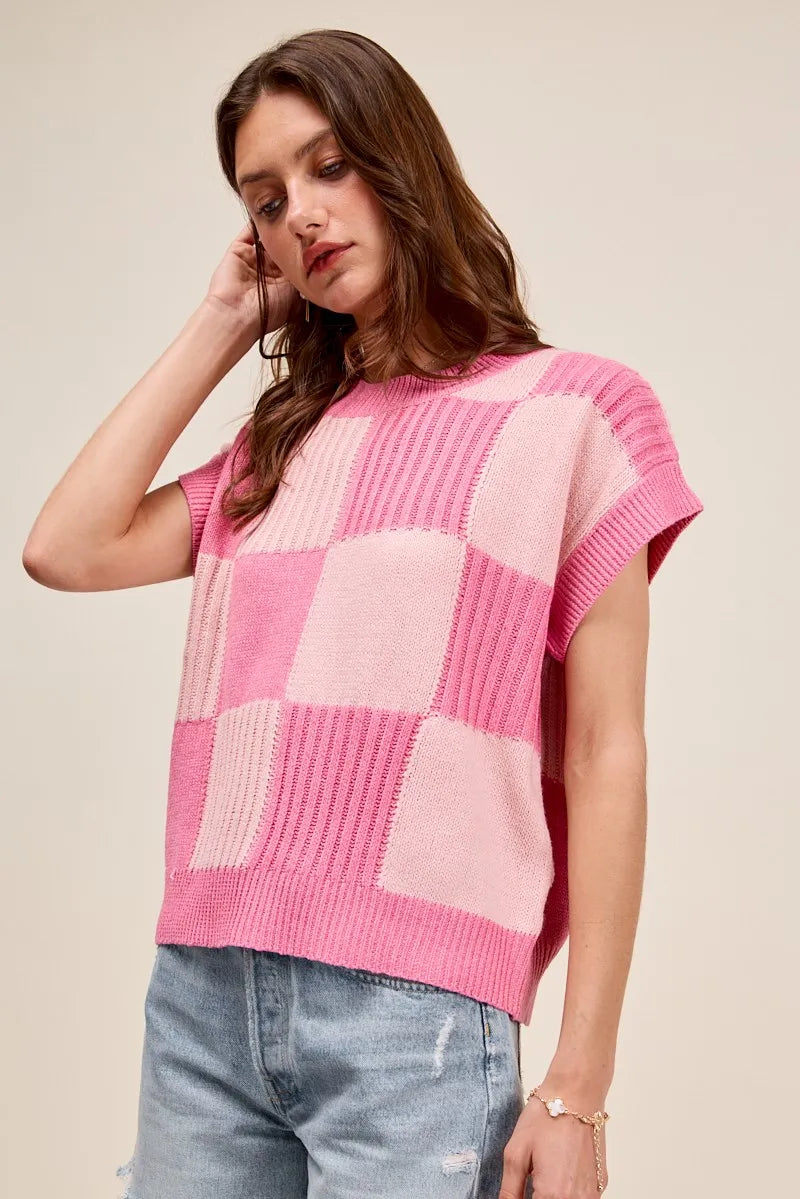 Check Plaid Casual Sweater Top