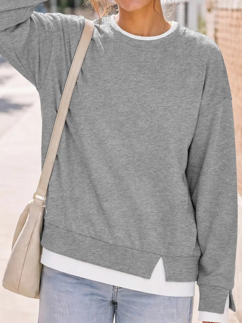 Women's faux-layered style sweatshirt