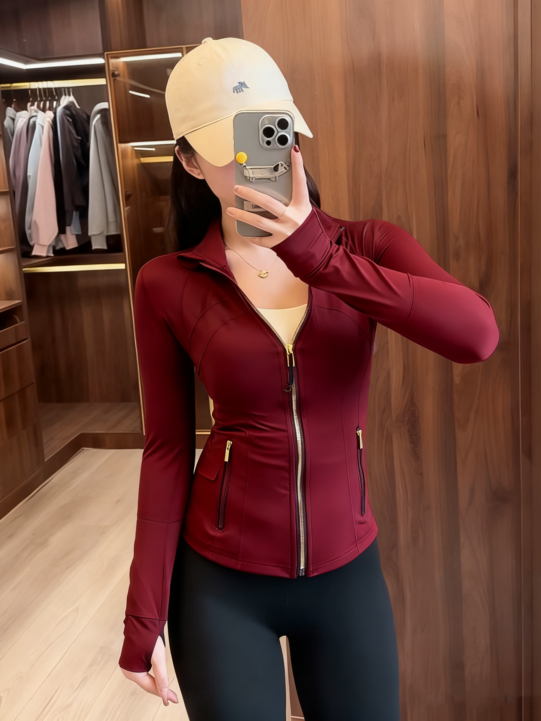 Yoga suit gold zipper version women's yoga jacket