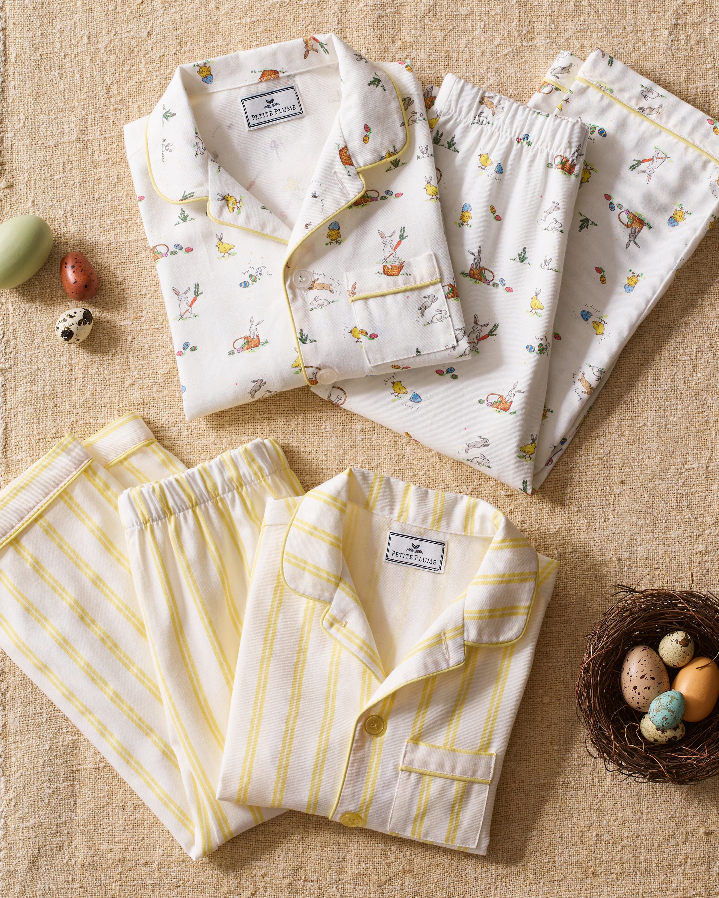 Kid's Twill Pajama Set in Sunny Stripe
