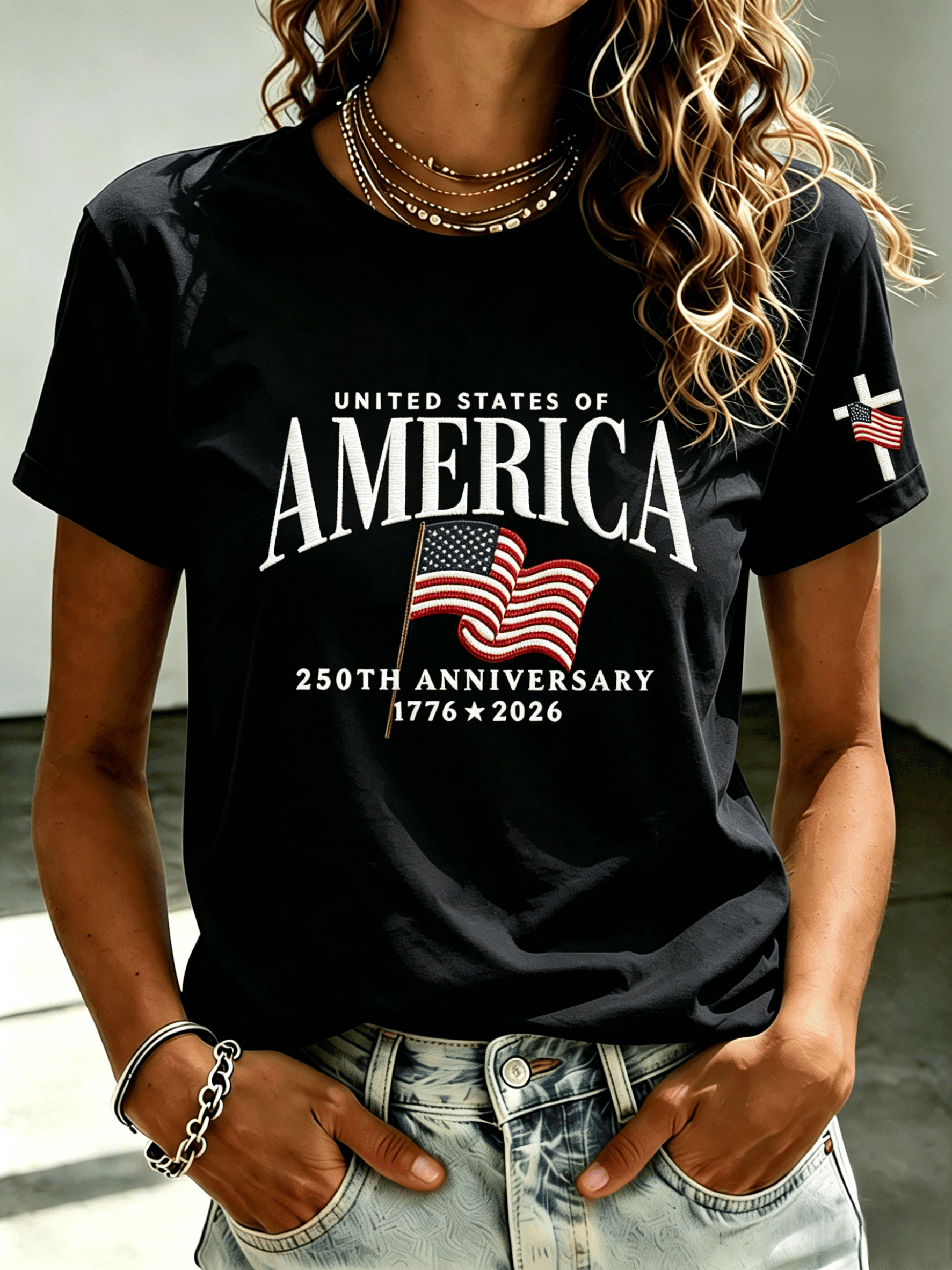 Women's USA 250th Anniversary Printed T-shirt