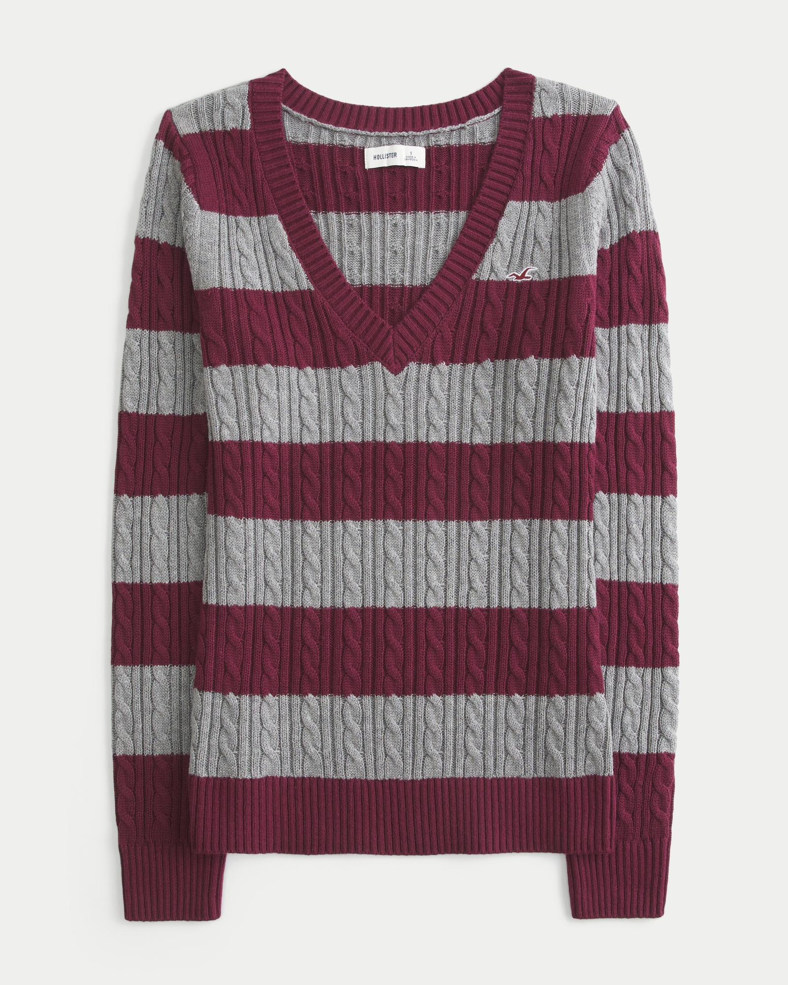 Cable-Knit Icon V-Neck Sweater