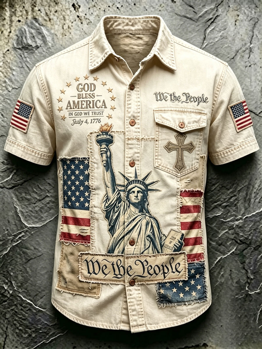 Men'S 250Th Anniversary National Faith Print  Shirt