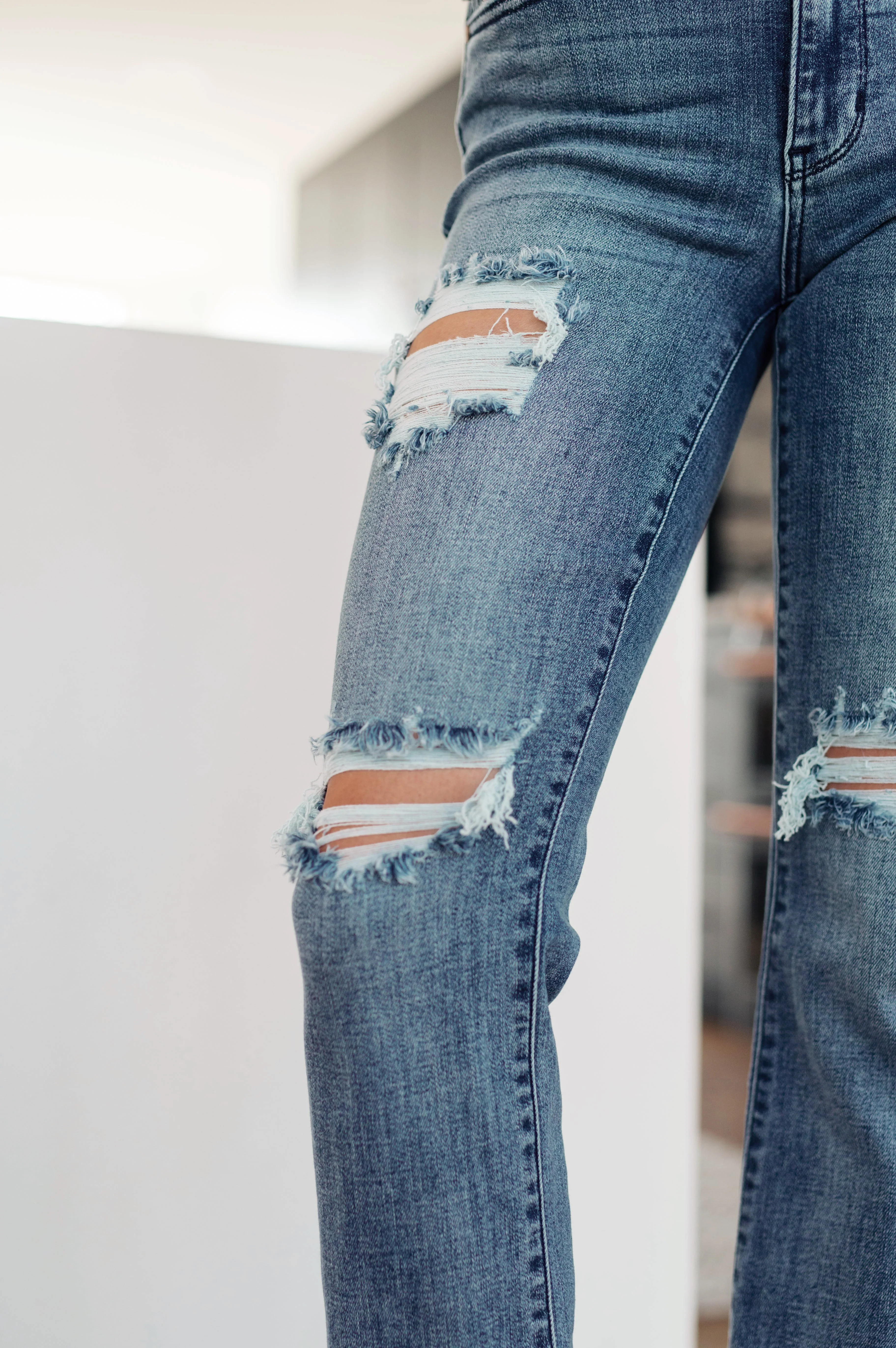 Destroyed Straight Jeans