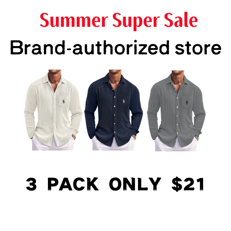 🔥Last Day Promotion!🔥RL Men's Striped Long-Sleeve Shirt
