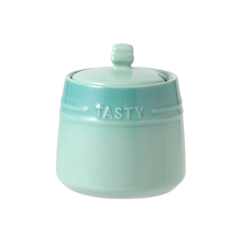 Colorful Nordic Style Ceramic Serving Jar with Spoon